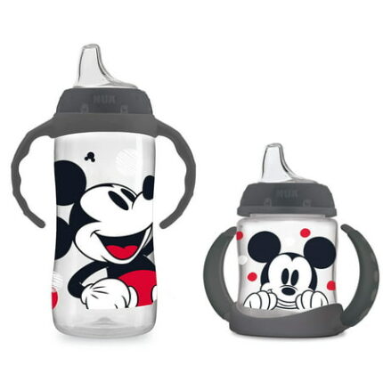NUK Disney Learner Sippy Cup Mickey Mouse 5 Oz with NUK Disney Large Learner Sippy Cup Mickey Mouse 10 Oz