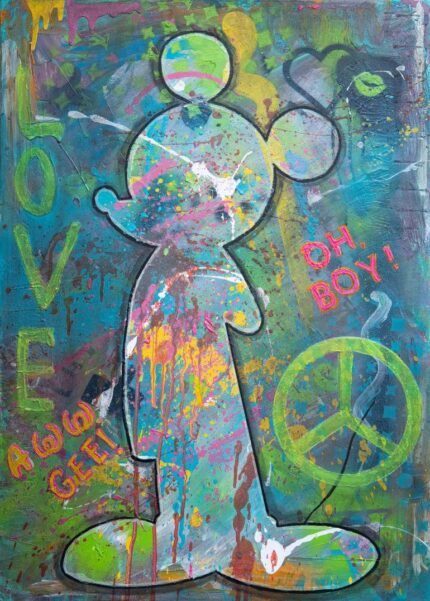 Original Abstract Painting by Cristina Pop Art | Pop Art Art on Canvas | Mickey's Universe!