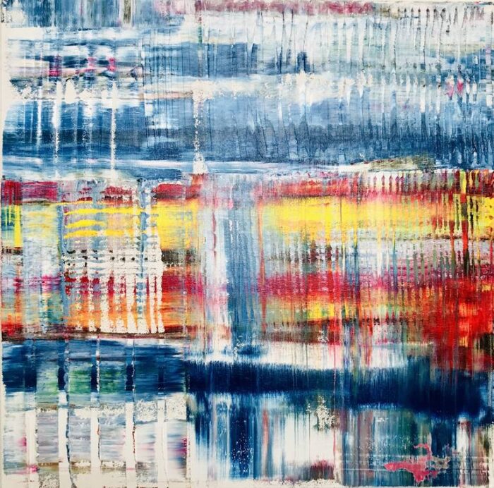 Original Abstract Painting by Vicki Disney | Abstract Art on Canvas | Playing with paint. Red white & Blue
