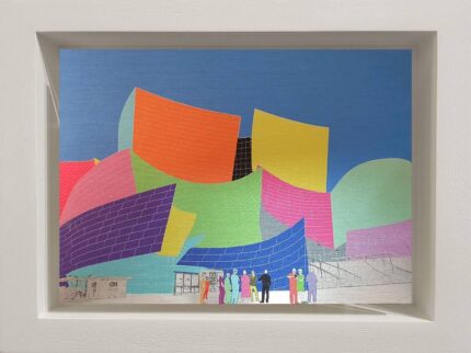 Original Architecture Mixed Media by Michael Wallner | Photorealism Art on Aluminium | Little Los Angeles, Walt Disney Concert Hall (colours), Limited