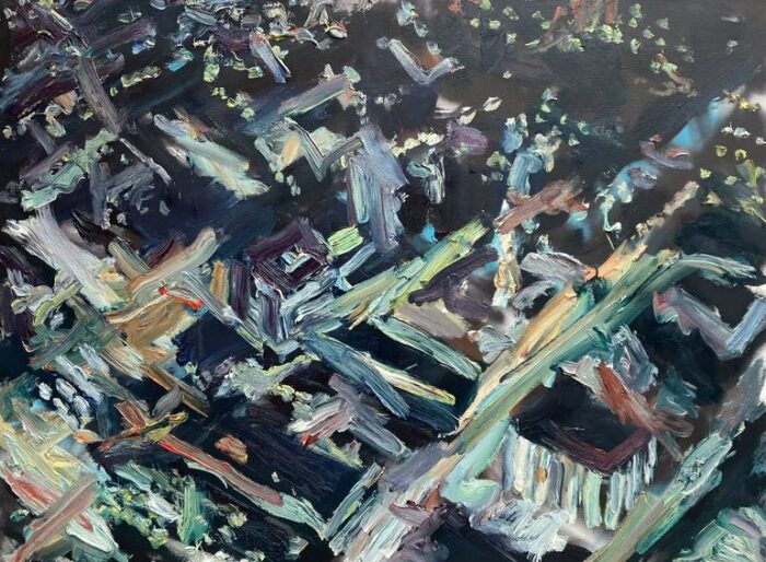 Original Architecture Painting by John Kilduff | Contemporary Art on Canvas | Downtown Los Angeles at night