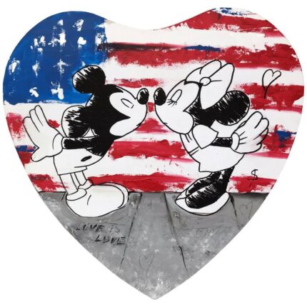 Original Cartoon Painting by Artash Hakobyan | Pop Art Art on Canvas | Minnie and Mickey Mouse