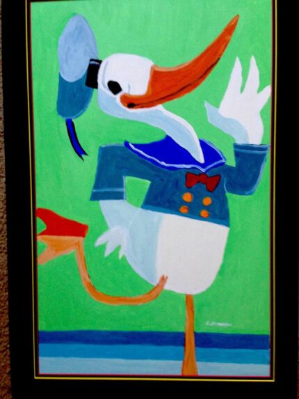 Original Cartoon Painting by Carl Schumann | Illustration Art on Paper | D is for Duck