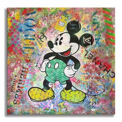 Original Cartoon Painting by Dr Eight Love | Pop Art Art on Canvas | Road Mickey - Original Painting on canvas