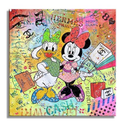 Original Cartoon Painting by Dr Eight Love | Pop Art Art on Canvas | Shopping Therapy - Original Painting on Canvas