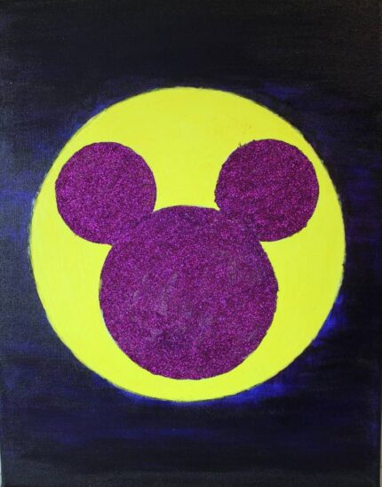 Original Cartoon Painting by Michelle Shega | Illustration Art on Canvas | Childhood. Mickey Mouse.