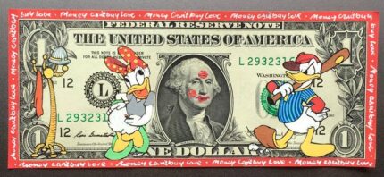 Original Cartoon Painting by Moabit Saga | Pop Art Art on Other | Donald Duck - Money Can't Buy Love