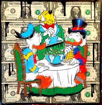 Original Cartoon Painting by Moabit Saga | Pop Art Art on Other | Uncle Scrooge- When Supper Was Served