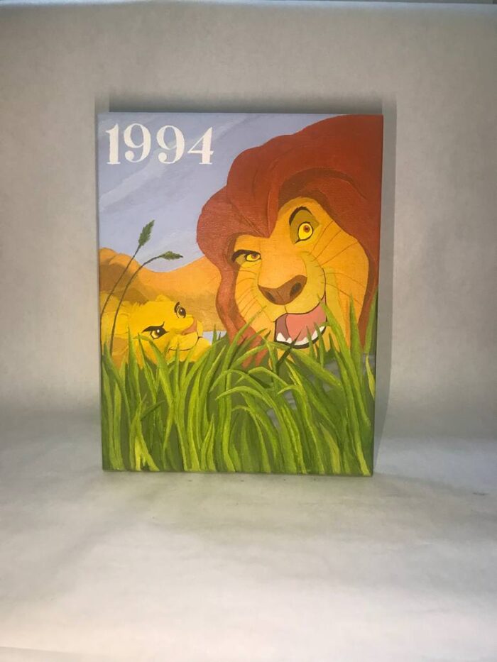 Original Cartoon Painting by Timothy Albright | Fine Art Art on Canvas | Lion King 1994