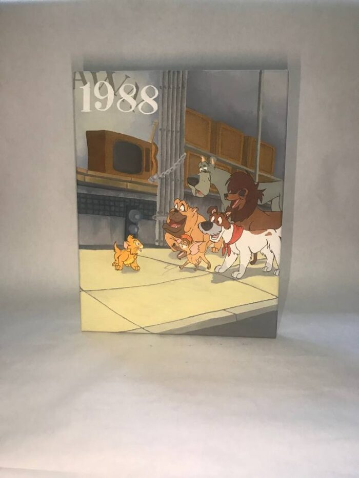 Original Cartoon Painting by Timothy Albright | Fine Art Art on Canvas | Oliver and Company 1988