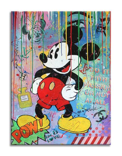 Original Cartoon Printmaking by Dr Eight Love | Pop Art Art on Paper | Do it Mickey - Canvas- Limited Edition of 90