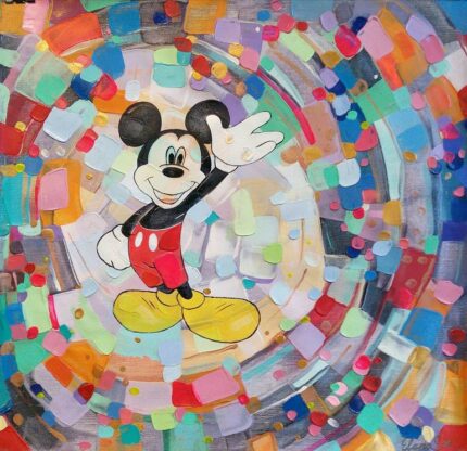 Original Celebrity Painting by Elana Solodka | Abstract Art on Canvas | Mickey - superstar!