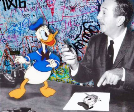 Original Comics Mixed Media by Tony Rubino | Impressionism Art on Canvas | Donald Duck Walt Disney - Limited Edition of 1
