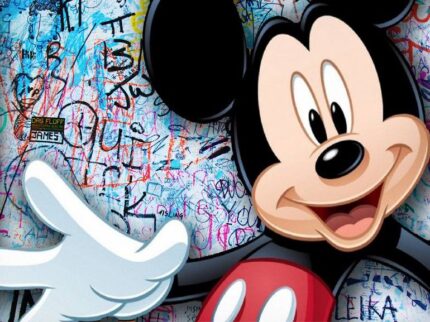 Original Comics Mixed Media by Tony Rubino | Impressionism Art on Canvas | Mickey Mouse Pop Art Graffiti 2 - Limited Edition of 1
