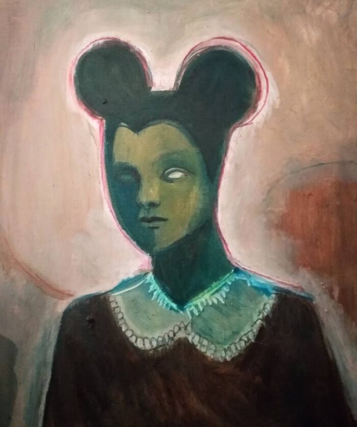 Original Fantasy Painting by Emilie Lagarde | Figurative Art on Canvas | L'identite trouble de Minnie