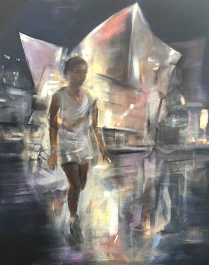 Original Fashion Painting by Gregg Chadwick | Figurative Art on Canvas | Third L.A. (for Christopher Hawthorne)