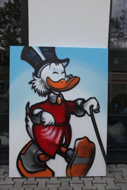 Original Graffiti Painting by Helge Steinmann Bomber | Contemporary Art on Canvas | Scrooge McDuck Version 2