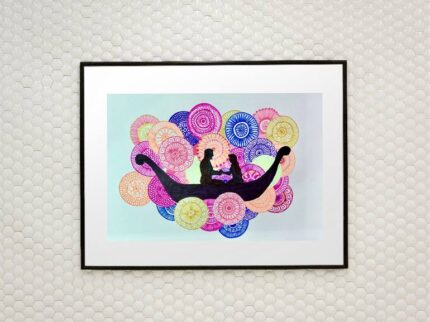 Original Love Painting by Reshma Parvin Abstract | Abstract Expressionism Art on Paper | Rapunzel boat mandala art