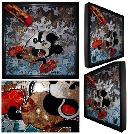 Original Pop Culture/Celebrity Collage by Gary Kroman | Pop Art Art on Plastic | Erased Mickey