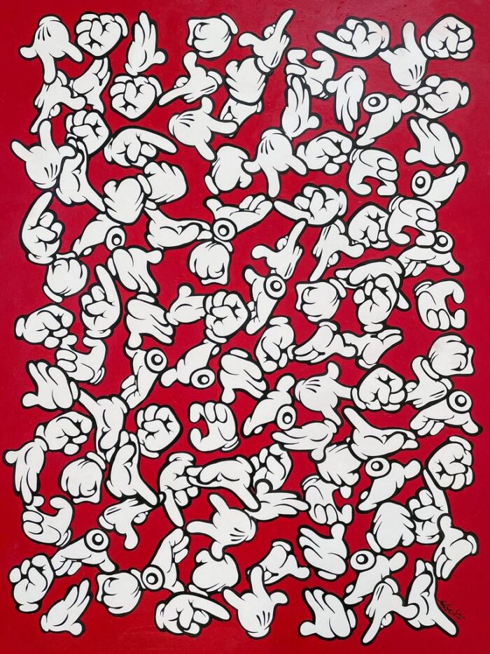 Original Pop Culture/Celebrity Painting by Ewen Gur | Pop Art Art on Canvas | Bloody red hands