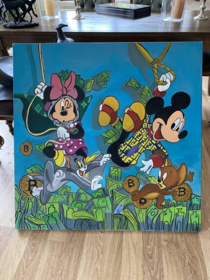 Original Pop Culture/Celebrity Painting by Gamze Aydin | Abstract Art on Canvas | MinnieandMickey