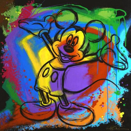 Original Pop Culture/Celebrity Painting by Guy B Roames | Expressionism Art on Canvas | Mickey Mouse - sketch