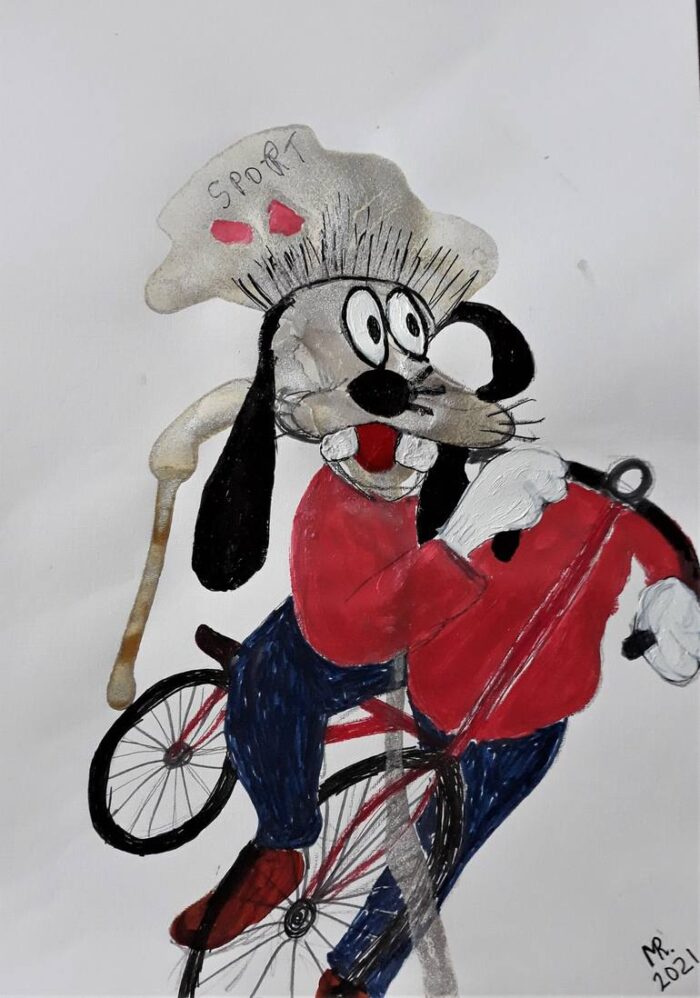 Original Pop Culture/Celebrity Painting by Marie Ruda | Pop Art Art on Paper | From the serie "Disney"-Goofy-3.