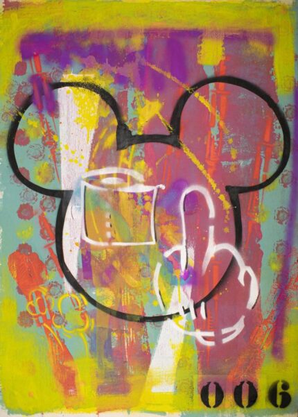Original Pop Culture/Celebrity Painting by The Pochoclera | Conceptual Art on Soft (Yarn, Cotton, Fabric) | #6 Disney quarantine