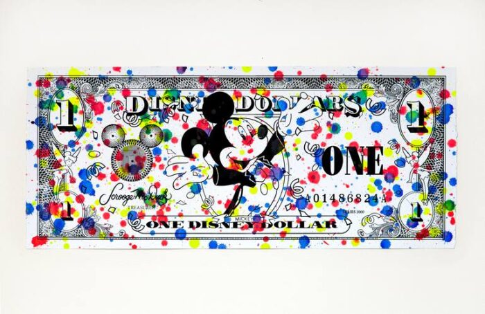Original Popular culture Painting by Chu Currency | Pop Art Art on Paper | Disney Dollars 05