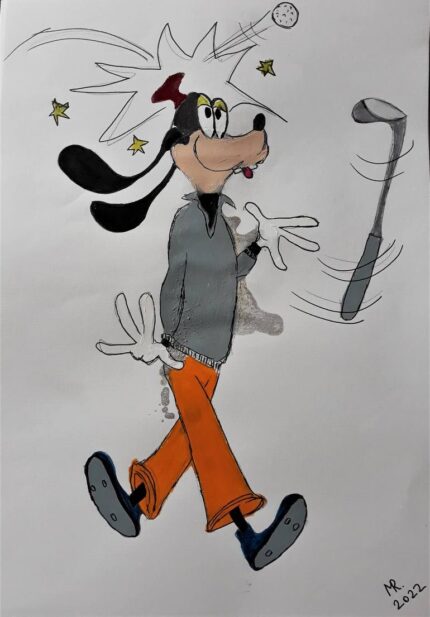 Original Popular culture Painting by Marie Ruda | Pop Art Art on Paper | From serie "Disney"-Goofy-6.