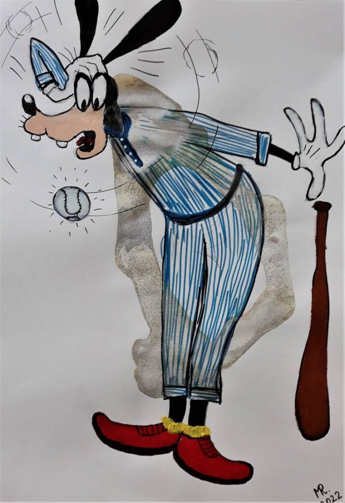 Original Popular culture Painting by Marie Ruda | Pop Art Art on Paper | From serie "Disney"-Goofy-7.