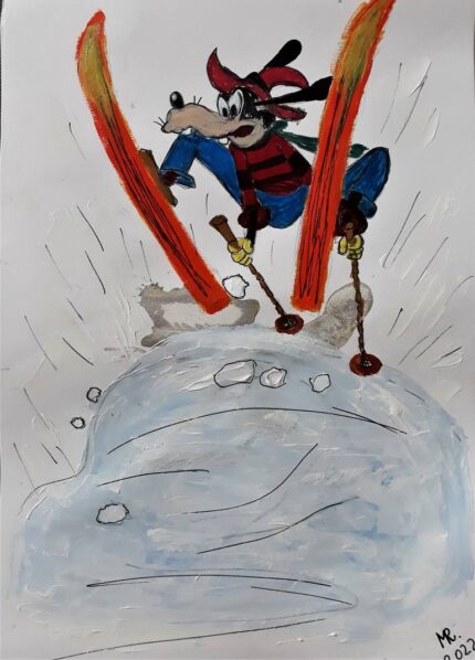 Original Popular culture Painting by Marie Ruda | Pop Art Art on Paper | From serie "Disney-Goofy"-8.