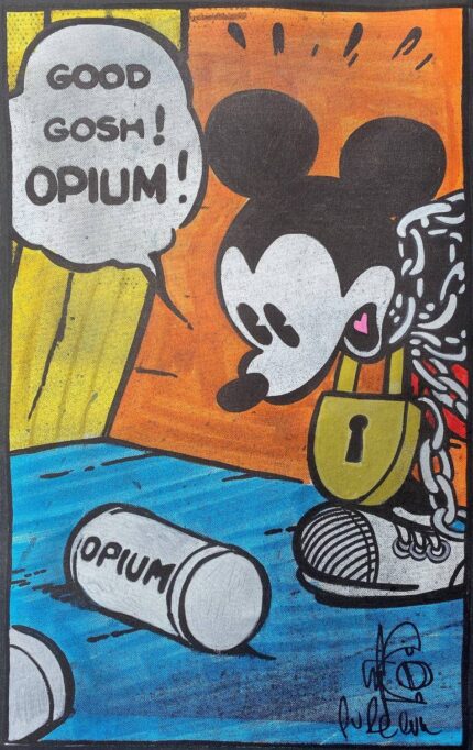 Original Popular culture Painting by Pure Evil | Street Art Art on Canvas | OPIUMMM CANVAS - MINNIE MOUSES' NIGHTMARE