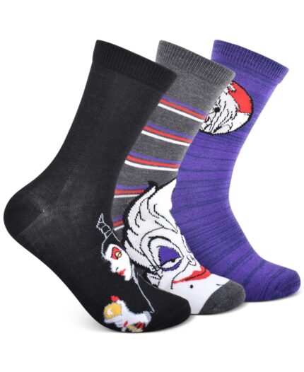 Planet Sox 3-Pk. Disney Evil Villains Crew Socks