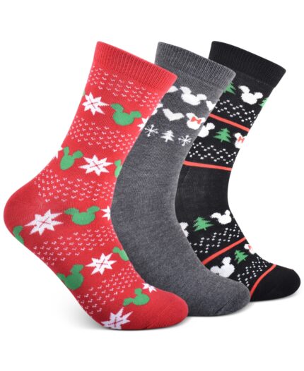 Planet Sox 3-Pk. Mickey Mouse Nordic Holiday Crew Socks