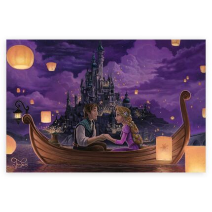 Rapunzel and Flynn ''Festival of Lights'' by Jared Franco Hand-Signed & Numbered Canvas Artwork Limited Edition Official shopDisney