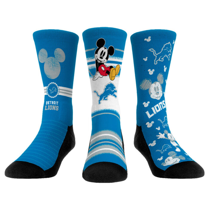 Rock Em Socks Detroit Lions Disney Three-Pack Crew Socks Set
