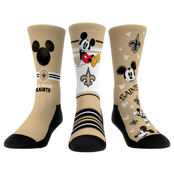 Rock Em Socks New Orleans Saints Disney Three-Pack Crew Socks Set