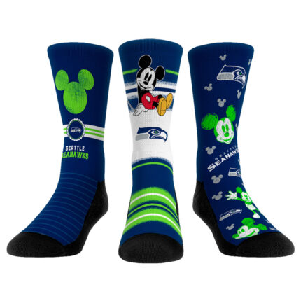 Rock Em Socks Seattle Seahawks Disney Three-Pack Crew Socks Set