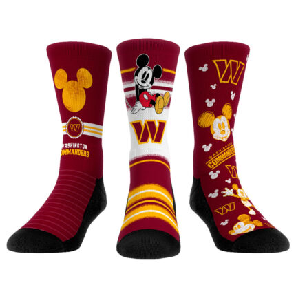 Rock Em Socks Washington Commanders Disney Three-Pack Crew Socks Set