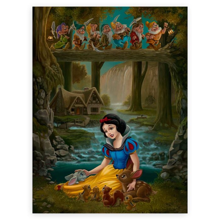 Snow White and the Seven Dwarfs ''Snow White's Sanctuary'' by Jared Franco Hand-Signed & Numbered Canvas Artwork Limited Edition Official shopDisney