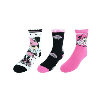 Textiel Trade Girl s Disney Minnie Mouse Crew Socks (Pack of 3)