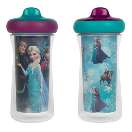 The First Years Disney Frozen Insulated Sippy Cups - 9 Ounces - 2 Count - Dishwasher Safe Leak and Spill Proof Toddler Cups Made Without BPA