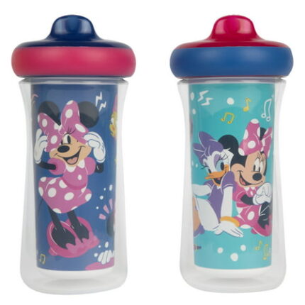 The First Years Disney Minnie Mouse Insulated Sippy Cups - 9 Ounces - 2 Count - Dishwasher Safe Leak and Spill Proof Toddler Cups Made Without BPA