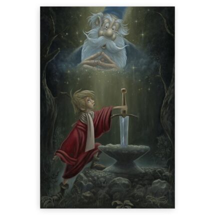 The Sword in the Stone ''Hail King Arthur'' by Jared Franco Hand-Signed & Numbered Canvas Artwork Limited Edition Official shopDisney