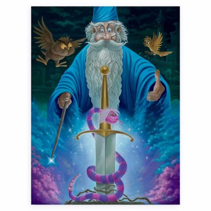 The Sword in the Stone ''Merlin's Domain'' by Jared Franco Hand-Signed & Numbered Canvas Artwork Limited Edition Official shopDisney