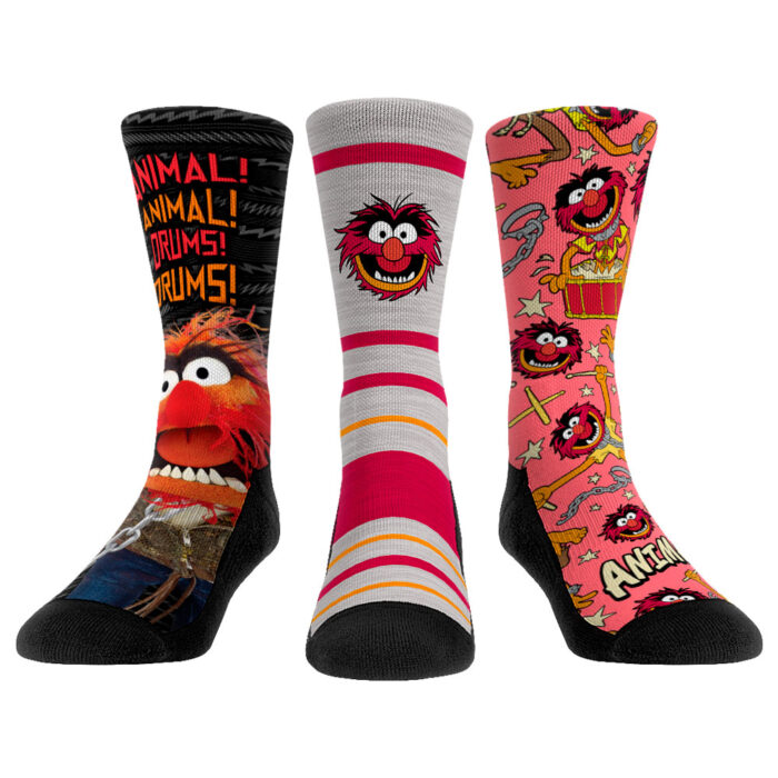Unisex Rock Em Socks Animal The Muppets Three-Pack Crew Socks Set