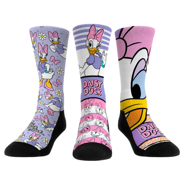 Unisex Rock Em Socks Daisy Duck Three-Pack Crew Socks Set