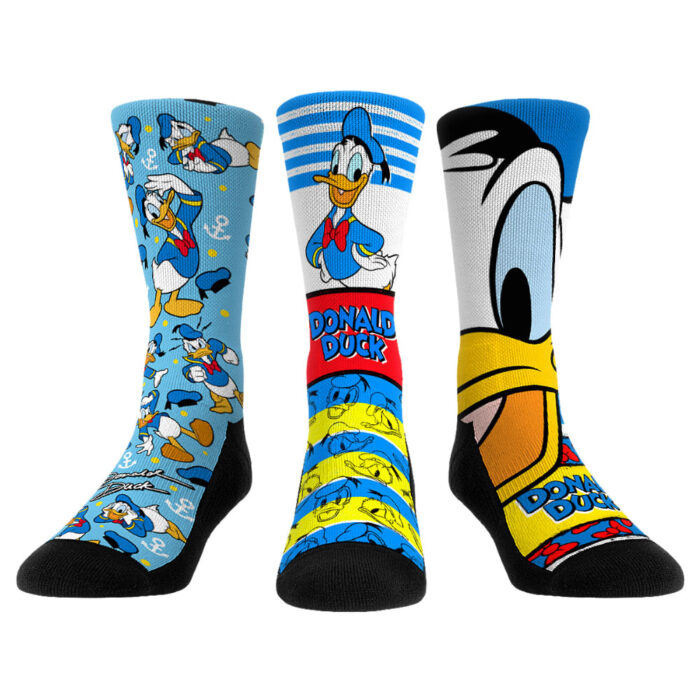 Unisex Rock Em Socks Donald Duck Three-Pack Crew Socks Set