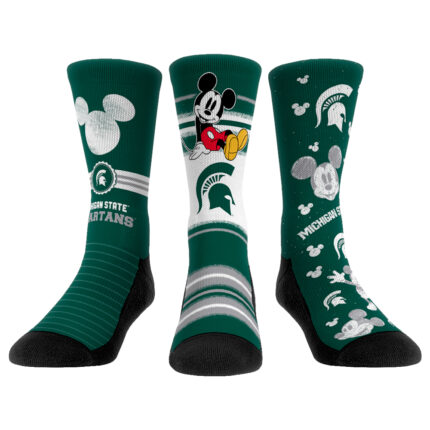 Unisex Rock Em Socks Michigan State Spartans Disney Three-Pack Crew Socks